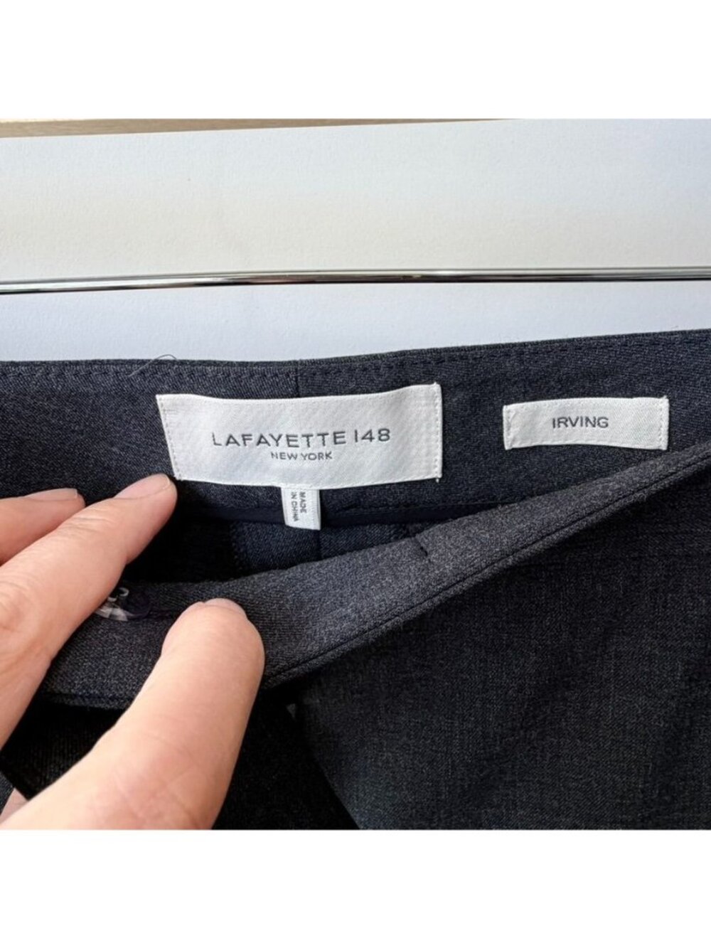 Lafayette 148 New York Irving Gray Wool Blend Dress Pants Women's Size 8 H86 - Picture 7 of 15